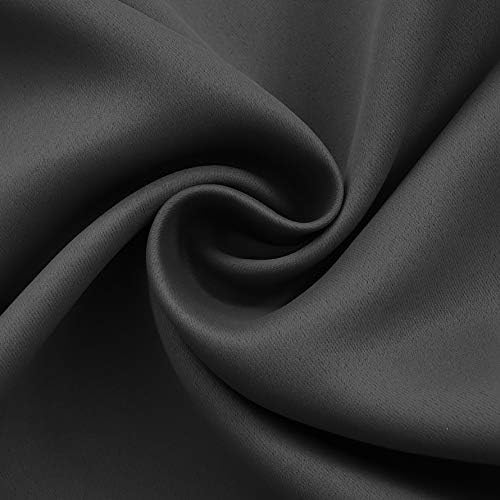 BGment Short Blackout Curtains 48 Inches Length - Rod Pocket Thermal Insulated Room Darkening Window Drapes for Kitchen Bedroom Bathroom, Dark Grey, 2 Panels, 42 x 48 Inch
