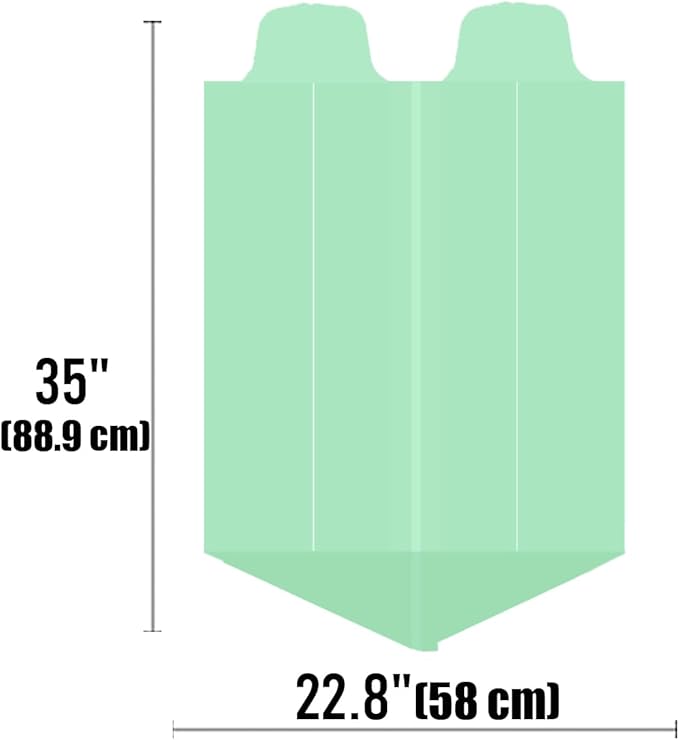 13 Gallon Flap Tie Compostable Trash Bags, 200 Count, Compost Bags Tall Kitchen Trash Bags, Sturdy Biodegradable Garbage Bags Food Scrap Waste Bags, ASTM D6400, US BPI Certified, Green