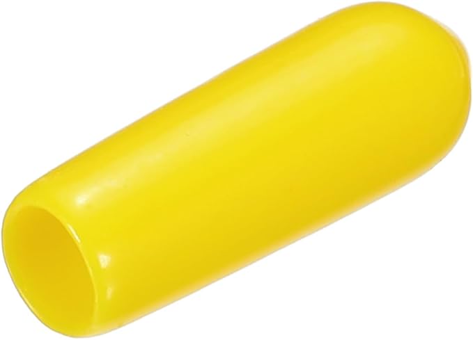 uxcell 20pcs Rubber End Caps 4mm ID Vinyl PVC Round Tube Bolt Cap Cover Screw Thread Protectors Yellow
