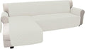 Easy-Going Sofa Slipcover L Shape Sofa Cover Sectional Couch Cover Chaise Cover Reversible Furniture Protector for Pets Kids Children Dog Cat (Large, Ivory/Ivory)