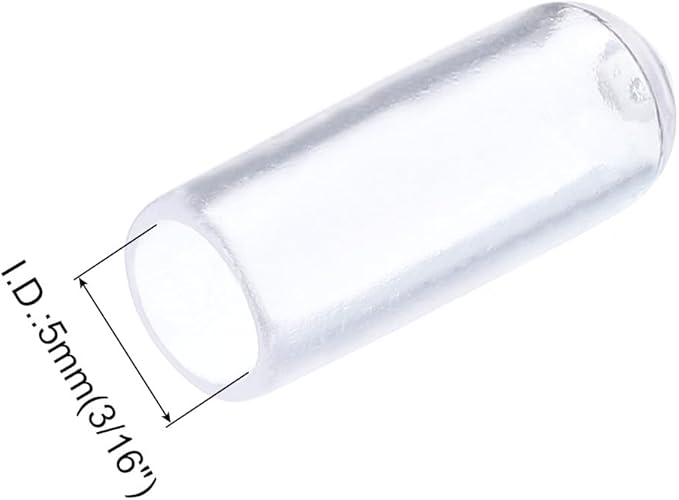 uxcell 20pcs Rubber End Caps 5mm(3/16") ID Vinyl PVC Round Tube Bolt Cap Cover Screw Thread Protectors Clear