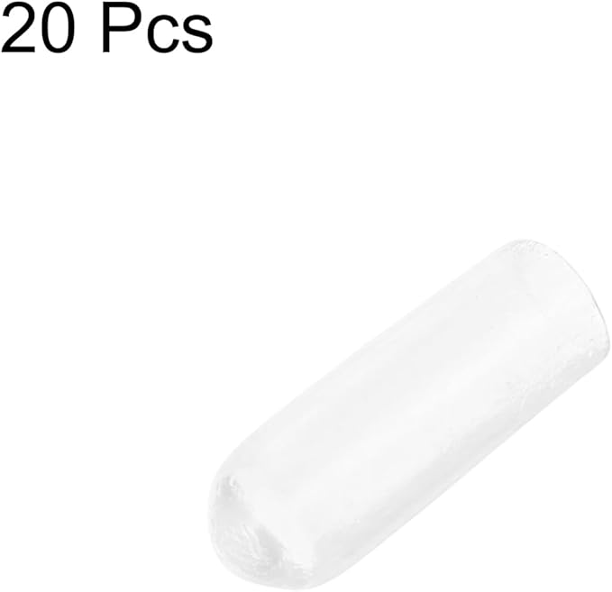 uxcell 20pcs Rubber End Caps Protective Caps 3.5mm(1/8 Inch) ID Vinyl PVC Round Tube Bolt Cap Cover Screw Thread Protectors, Clear