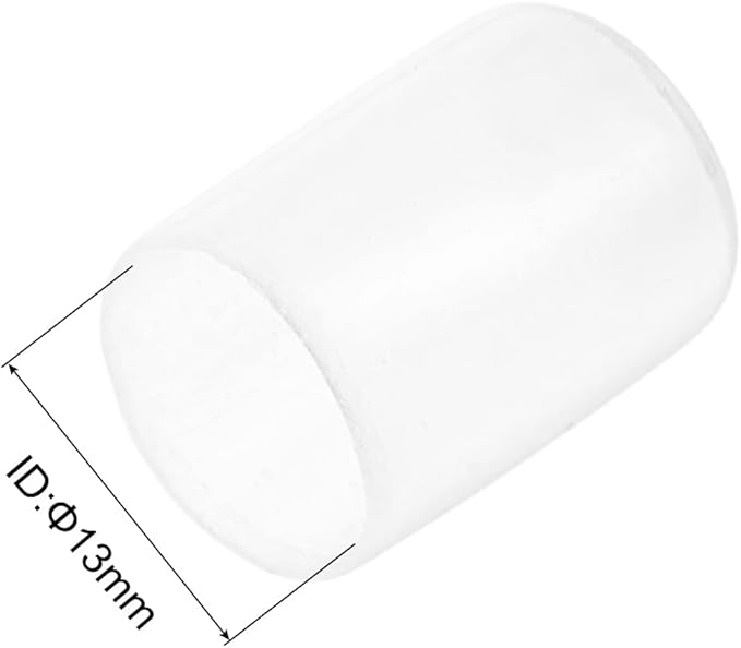 uxcell 20pcs Rubber End Caps Protective Caps 13mm ID Vinyl PVC Round Tube Bolt Cap Cover Screw Thread Protectors, Clear