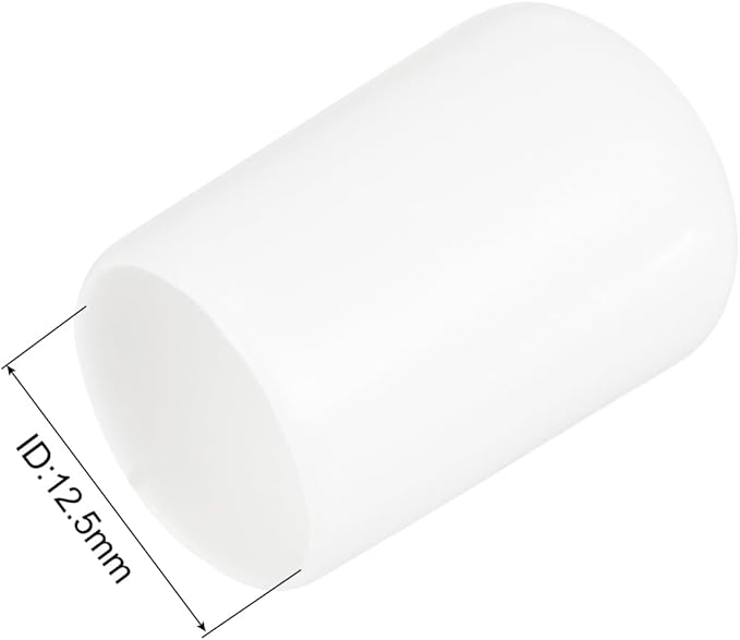 uxcell 20pcs Rubber End Caps 12.5mm(1/2 inch) ID Vinyl Round Tube Bolt Cap Cover Thread Protectors White