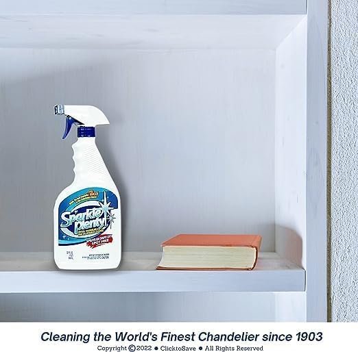 Sparkle Plenty Chandelier Cleaner Drip Dry Spray No Wipe - Dust Remover & Streak Free Glass Cleaner Spray for Crystal Chandelier & Window Screen - Versatile Household Cleaning Supplies (32 oz, 3 Pack)