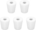 Labasics 5-Pack 3# Single-Hole Silicone Stoppers, White Tapered Lab Seal Stoppers with 0.31" Hole, Durable and Reusable Silicone Plugs for Laboratory Glassware, Airtight Sealing, and Experiments