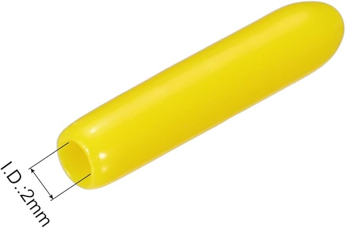 uxcell 20pcs Rubber End Caps 2mm ID Vinyl PVC Round Tube Bolt Cap Cover Screw Thread Protectors Yellow