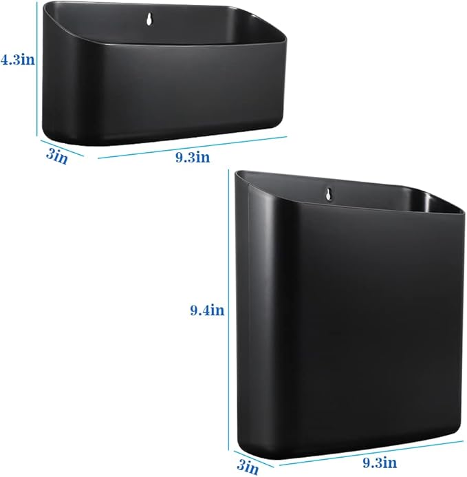 Picowe Magnetic Laundry Storage, Large Lint Holder Bin for Laundry Room, Space-Saving Trash Container Hanging on Dryer, Washer or Wall Mount Trash Bin (Black)