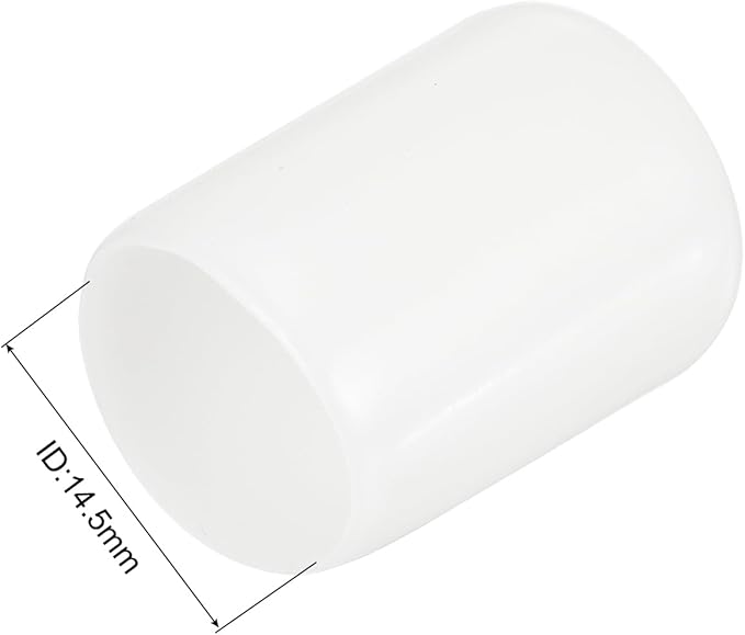 uxcell 20pcs Rubber End Caps 14.5mm ID Vinyl Round Tube Bolt Cap Cover Thread Protectors White