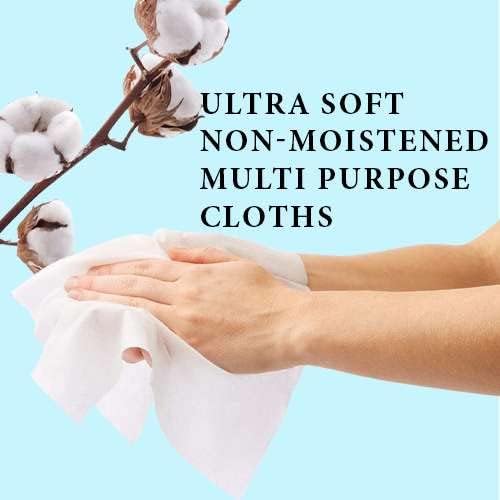 Disposable Dry Wipes, 200 Pack – Ultra Soft Non-Moistened Cleansing Cloths for Adults, Incontinence, Baby Care, Makeup Removal – 9.5" x 13.5" - Hospital Grade, Durable – by ProHeal