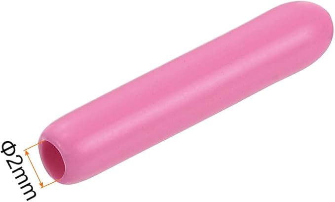 uxcell 20pcs Rubber End Caps 2mm ID Vinyl PVC Round Tube Bolt Cap Cover Screw Thread Protectors Pink