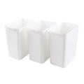 4.5 Gallon Deskside Plastic Wastebasket Rectangular, Open Garbage Container Basket for Office and Home, 3 Packs, White