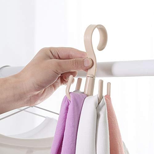 2Pcs Rotating Belt Hanger 360 Degrees Rotatable Organizer with 4 Hooks for Drying Towels Bras Clothes Gloves Plastic Laundry Sock Drying Hanger Nordic Green