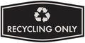 Fancy Recycling Only Sign (Black/Silver) - Small