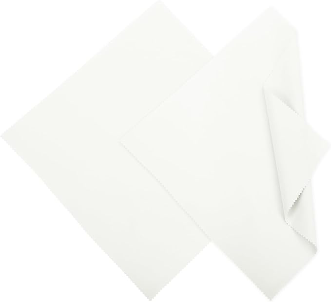 MECCANIXITY Jewelry Polishing Cloth 11.8x11.8 Inch Silver Polish Cleaning Cloths Jewelry Cleaner for Rings, Necklaces, Diamond, Bracelets, Pack of 2 (Beige）