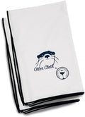 Trendy Bartender Microfiber Glass Polishing Lint-Free Cloth for Spotless Shine and a Residue-Free Finish - Toast to Perfection - Pack of 2-25x20 inch - White