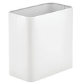mDesign Metal Wastepaper Bin — Compact Rectangular Bathroom Bin — Rubbish Basket for Home and Office — White