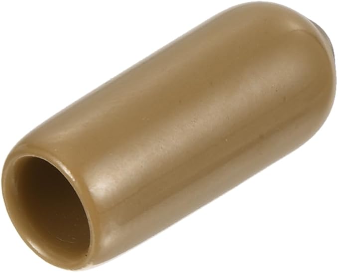 uxcell 20pcs Rubber End Caps 5.5mm ID Vinyl PVC Round Tube Bolt Cap Cover Screw Thread Protectors Light Brown