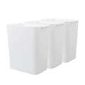 3-Pack 4.5 Gallon Trash Can Wastebasket, Garbage Container Bin, White