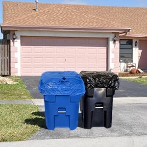 64 Gallon Trash Can Cover Odor Eliminating Bag with Elastic Band Lemon Scented Durable Chemical Free 1 Cover