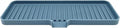 Happitasa Silicone Soap Dish Tray and Sponge Holder with Drain Chute | Bathroom and Kitchen Sink Organizer Caddy (Smoky Blue, 12"x4", 7.4 Ounces)