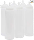 Juvale Condiment Squeeze Bottles for Sauces & Dressings - 29 Oz Clear Plastic 6-Pack - Leak-Proof Durable Dispenser Bottles for Liquids - Commercial Plastic Oil & Salad Dressing Dispenser