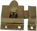 QCAA Traditional Large Oval Turn Cabinet Latch, Solid Brass, 2", for Cupboard & Other Furniture, Polished Brass, 1 Pack, Made in Taiwan