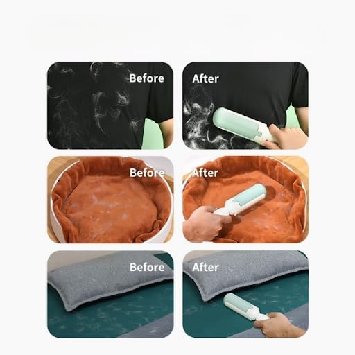Dog Pet Hair Remover Roller - Reusable Lint Roller Pet Hair Removal Tool for Dog&Cats - Portable Sticky Lint Roller for Clothes, Couch, Bed, Car, Furniture – Travel-Friendly (Red/Black)