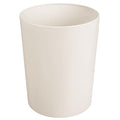 mDesign Round Metal Small 1.7 Gallon Recycle Trash Can Wastebasket, Garbage Container Bin for Bathrooms, Kitchen, Bedroom, Home Office - Durable Stainless Steel - Mirri Collection - Cream/Beige