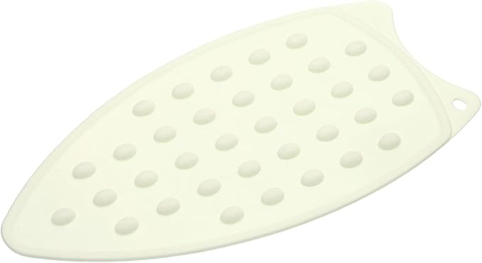 HARFINGTON Silicone Iron Rest Pad, Multipurpose Iron Hot Resistant Mat Iron Rest Plate for Ironing Board Hot Heat Resistant Steam Compact Mat, Cream