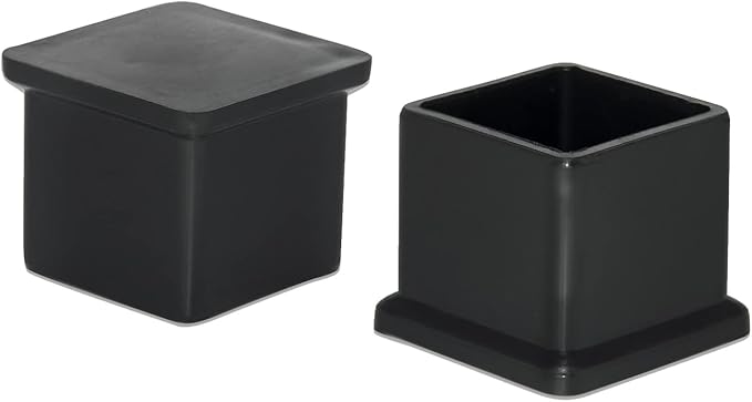 Flyshop 20 Pieces 22 x 22mm PVC Chair Leg Caps Square, Protective Caps for Chair Legs, Floor Protectors, [Noise Reduction & Anti-Scratch], Durable Chair Socks, Black Furniture Feet Gliders