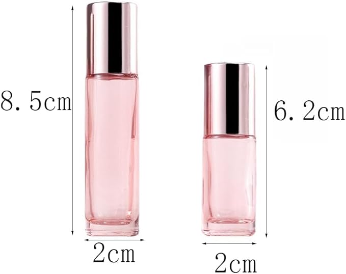10 Pack Glass Essential Oil Roller Bottles,5ml Pink Roller Bottles with Stainless Steel Roller Balls,Refillable Massage Roller Bottle Perfume Bottle for Travel