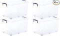 Superio Storage Bins with Lids, Clear Plastic Containers for Organizing, Stackable Totes, BPA Free, Odor Free, Organizer Boxes for Home, and Dorm (4 Pack, 44 Quart)