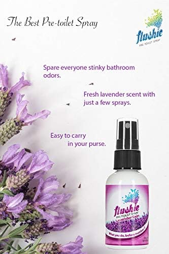 Flushie Pre-Toilet Spray for Bathroom - Toilet Deodorizer (Lavender, 2oz 2-Pack)
