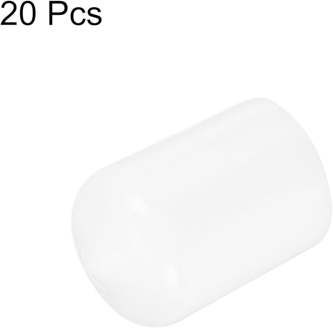 uxcell 20pcs Rubber End Caps 15.5mm ID Vinyl Round Tube Bolt Cap Cover Thread Protectors White