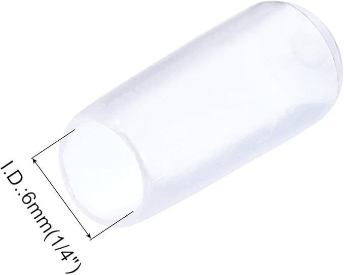 uxcell 20pcs Rubber End Caps 6mm(1/4") ID Vinyl PVC Round Tube Bolt Cap Cover Screw Thread Protectors Clear