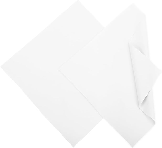 MECCANIXITY Jewelry Polishing Cloth 11.8x11.8 Inch Silver Polish Cleaning Cloths Jewelry Cleaner for Gold, Rings, Necklaces, Diamond, Bracelets, Pack of 2 (White）