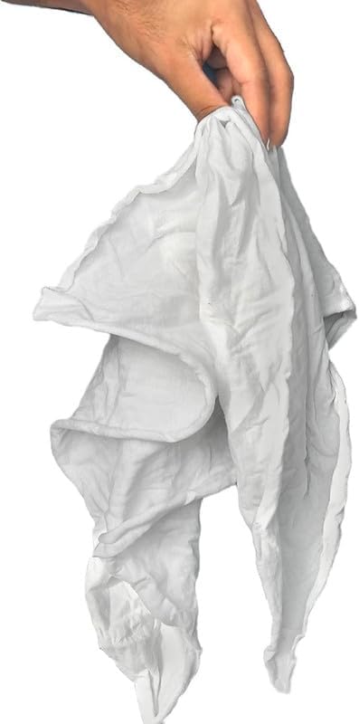 Premium White T-Shirt Cleaning Rags (10 lbs. Box) – White Cotton Rags for Cleaning, Staining, Painting, Oil, Grease & Dust Removal – Shop Rags Bulk for Multipurpose use