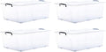 Superio Storage Bins with Lids, Clear Plastic Containers for Organizing, Stackable Totes, BPA Free, Odor Free, Organizer Boxes for Home, and Dorm (4 Pack, 32 Quart)
