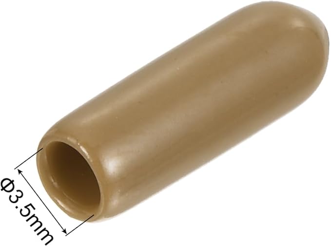 uxcell 20pcs Rubber End Caps 3.5mm(1/8") ID Vinyl PVC Round Tube Bolt Cap Cover Screw Thread Protectors Light Brown