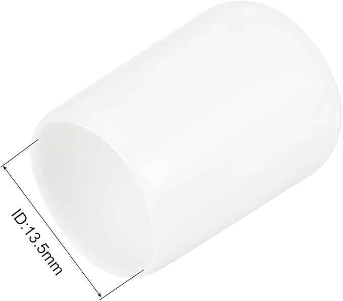 uxcell 20pcs Rubber End Caps 13.5mm ID Vinyl Round Tube Bolt Cap Cover Thread Protectors White