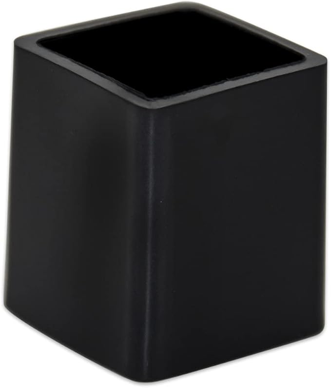 Flyshop Flexible Anti-Scratch PVC Patio Chair Table Leg Caps Tips Floor Protectors Square Furniture Covers, 20pcs, Black, 20 mm x 20mm, 13/16" x 13/16"