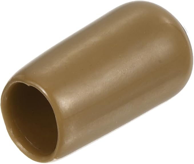 uxcell 20pcs Rubber End Caps 8mm(5/16") ID Vinyl PVC Round Tube Bolt Cap Cover Screw Thread Protectors Light Brown