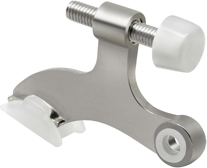 20 Pack Hinge Pin Brushed Nickel Door Stopper, Adjustable Heavy Duty Hinge Pin Door Stop with Rubber Bumper Tips