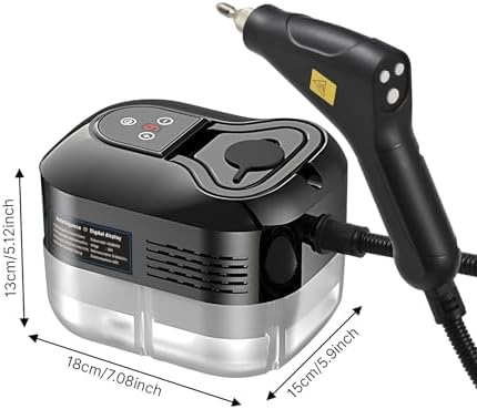 Irishom Handheld Multi-surface Steam Cleaner with 6pcs Accessories, Touch Screen 6 Levels Adjustable 105℃/221℉ Deep Cleaning Steamer with Portable Handle 1200ml/40.5oz Water Tank