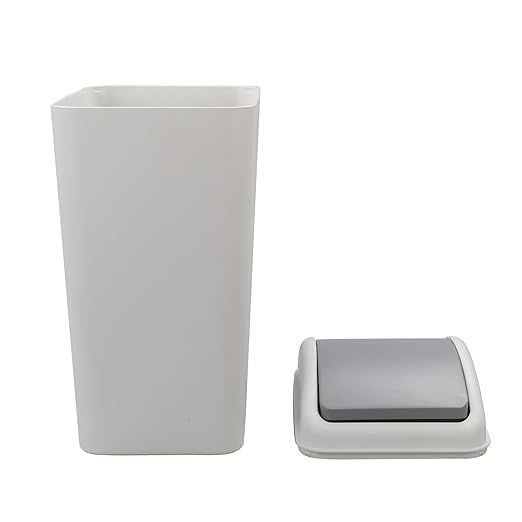 4.5 Gallon Plastic Waste Can, Garbage Can with Swing Lid, Trash Can, 1 Pack (Grey)