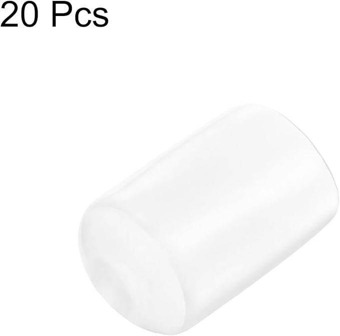 uxcell 20pcs Rubber End Caps Protective Caps 20mm ID Vinyl PVC Round Tube Bolt Cap Cover Screw Thread Protectors, Clear