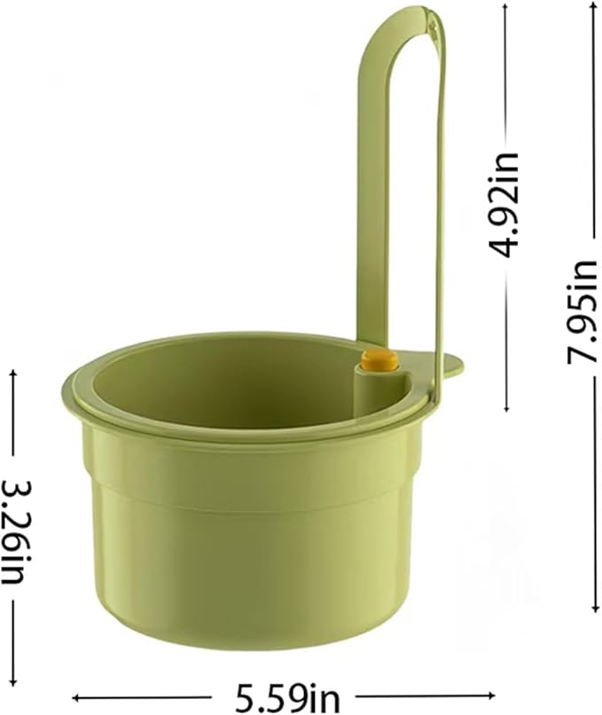 Sink Strainer Basket, Hanging Kitchen Sink Strainer Basket, Press to Dump, Easy Installation, Food Fruit & Vegetable Drainer Rack, Corner Waste Collector (White)