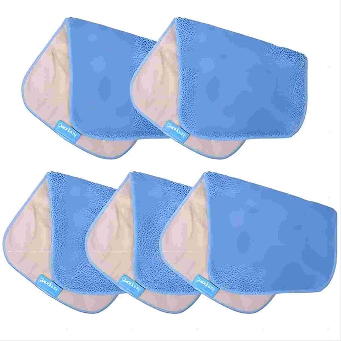 KEEPOW Microfiber Mop Cloth Refills Compatible with MR.SIGA Professional Microfiber Mop, 5 Pack Reusable Flat Mop Refills for Hardwood, Laminate, Tile Floor Cleaning