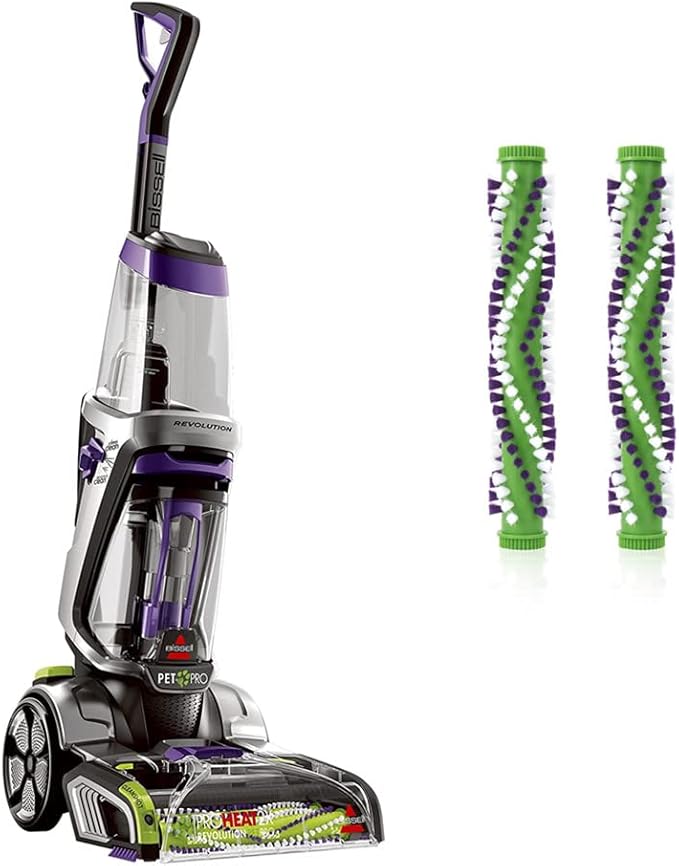 Vacuum Carpet Cleaning Brush Replacement Part Compatible Bissell ProHeat 2X Revolution Pet Pro 3432 3588F 1986 1964 19862 Roller Brush Assembly Number #1611133（2 pack green）